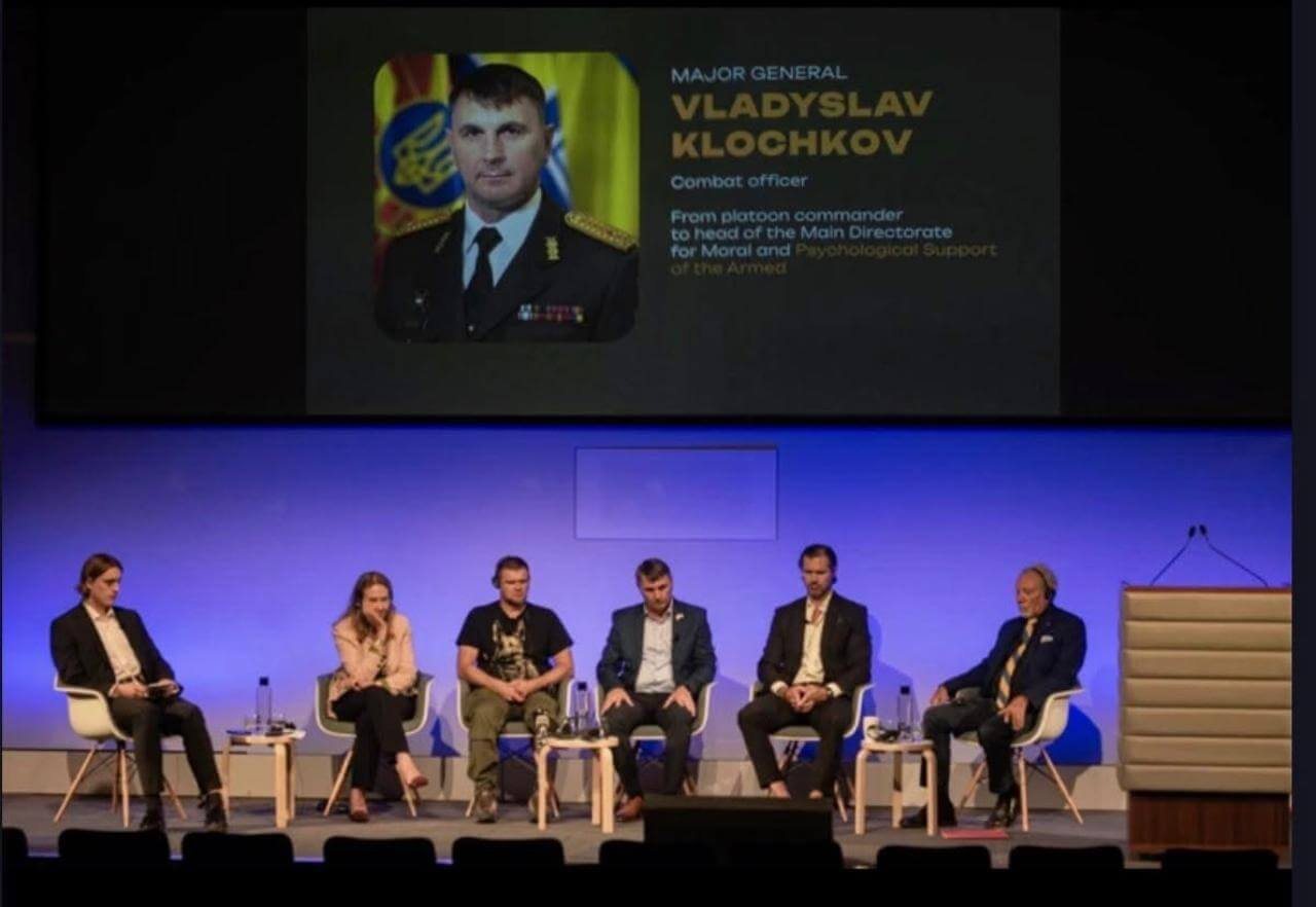 Addressing an international forum